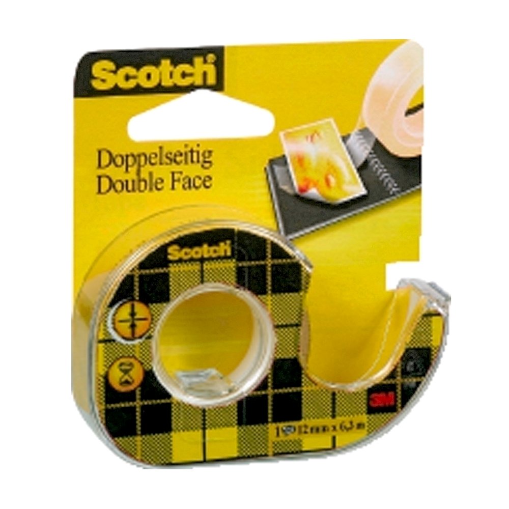 Banda dublu adeziva Scotch, 12 mm x 6.3 m, cu dispenser Banda dublu adeziva Scotch, 12 mm x 6.3 m, cu dispenser